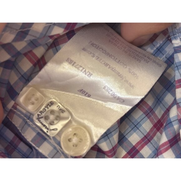 Jeremy Argyle NYC Mens Plaid Button-Down Long Sleeve Shirt M 100% Cotton - Picture 5 of 11